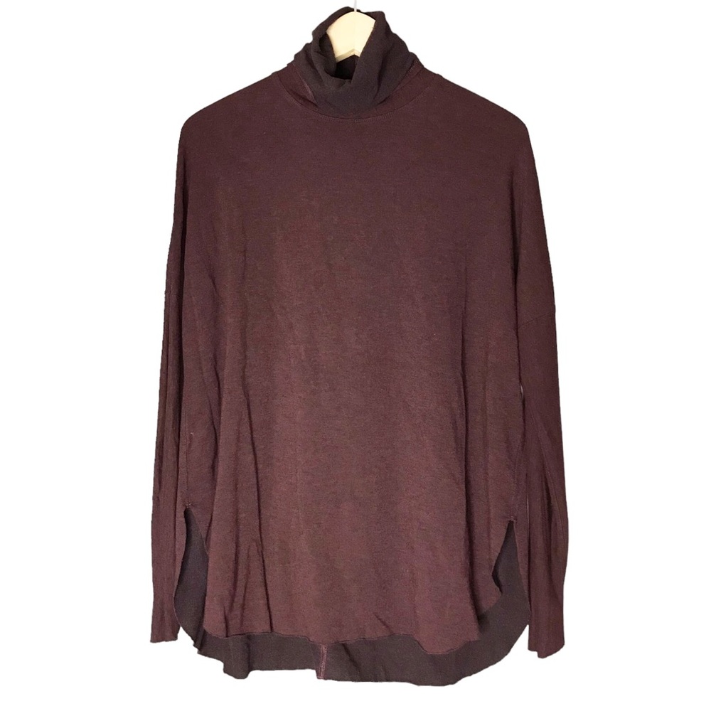 Size 6 Kit & Ace Burrow Turtleneck Cashmere Top Shirt Oversized Pullover Maroon